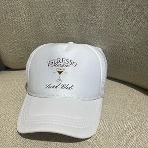 Espresso martini social club white trucker hat NEW